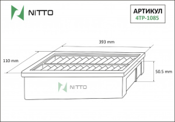 картинка Фильтр воздушный  A-1024 17801-28040   (NITTO) от интернет-магазина "АВТОИМПЕРИЯ", 4976135104011