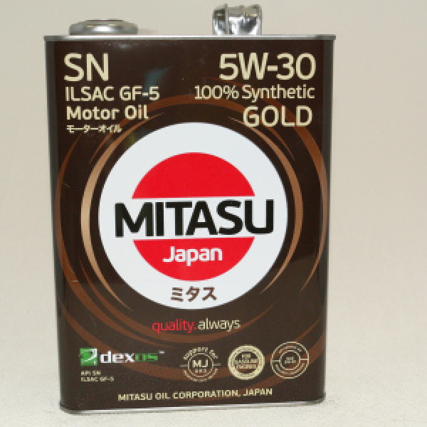 картинка Масло моторное MITASU GOLD 5W-30 SN  синтет.бензин 4л. MJ101 от интернет-магазина "АВТОИМПЕРИЯ", 4562307791266