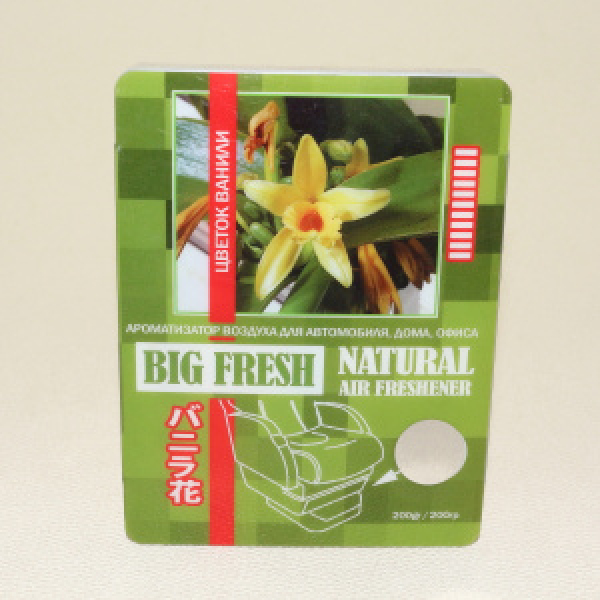 картинка Ароматизатор воздуха гель "BIG FRESH" под сиденье Цветок ванили 200г. от интернет-магазина "АВТОИМПЕРИЯ", 4974365621155