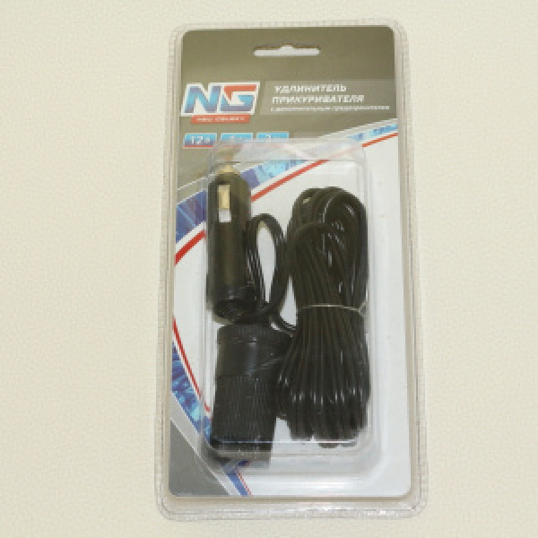 картинка Удлинитель прикуривателя "NewGalaxy" 12V 5A 3м (Чёрный)/S00702003 от интернет-магазина "АВТОИМПЕРИЯ", 4603299219663