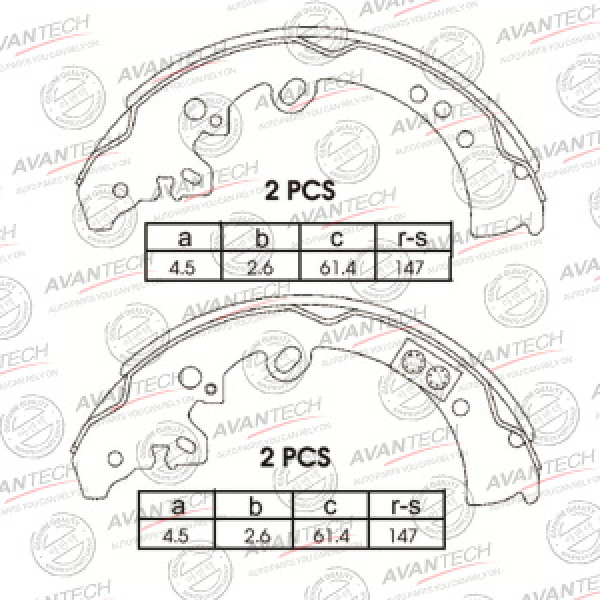 картинка Колодки барабанные FN-0620/K2395  AVANTECH от интернет-магазина "АВТОИМПЕРИЯ", 4680261002751