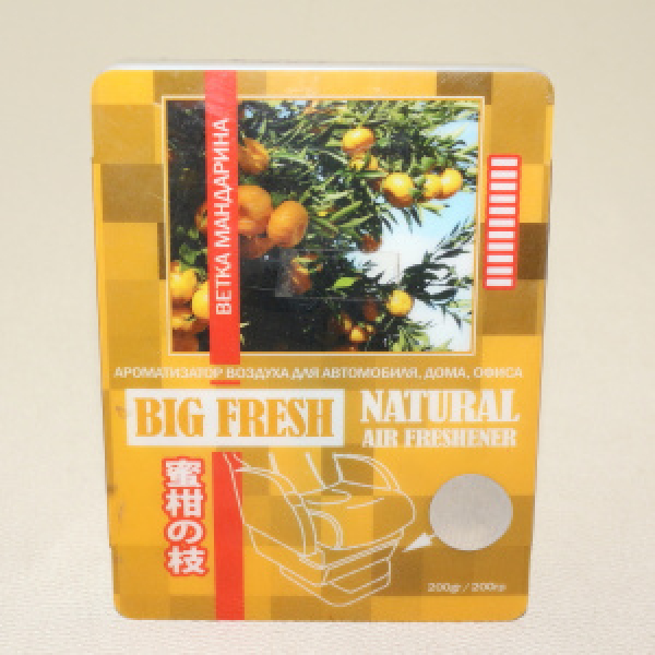 картинка Ароматизатор воздуха гель "BIG FRESH" под сиденье Ветка мандарина 200г. от интернет-магазина "АВТОИМПЕРИЯ", 4974365621223