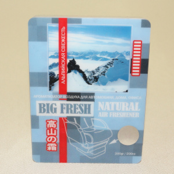 картинка Ароматизатор воздуха гель "BIG FRESH" под сиденье Альпийская свежесть, 200г. от интернет-магазина "АВТОИМПЕРИЯ", 4974365620851