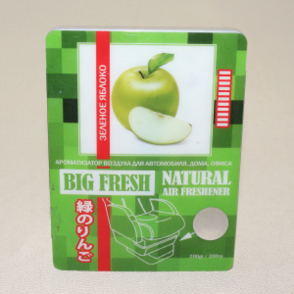 картинка Ароматизатор воздуха гель "BIG FRESH" под сиденье Зеленое яблоко 200г. от интернет-магазина "АВТОИМПЕРИЯ", 4974365620394