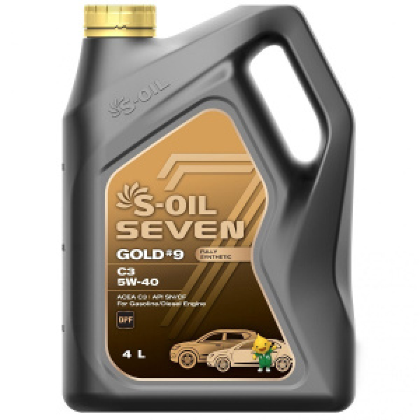 картинка S-OIL 7  GOLD # 9 C3 SN/CF 5W-40 Синтетика 100% 4L от интернет-магазина "АВТОИМПЕРИЯ", 2000646512286